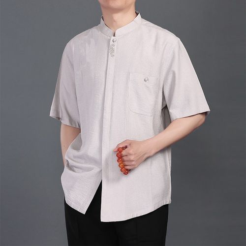 百福龙红色唐装男短袖上衣 爸爸生日唐装 高档中式婚礼服宴会装