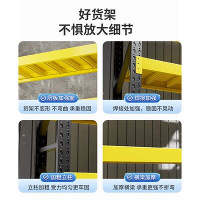阳台置物架家用多层落地收纳架储藏室杂物间钢超强承重防尘货架