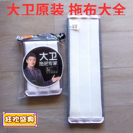 大卫P12平板拖把粘贴式免手洗一拖净懒人大号拖布干湿两用擦地布