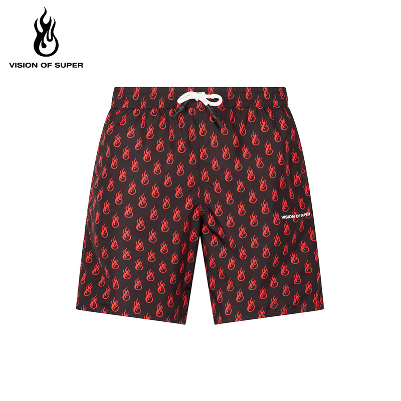 VOS新款火焰印花速干沙滩泳裤