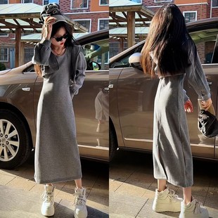 女童连衣裙2025新款春装儿童裙子轻奢小众高端春秋大童卫衣吊带裙