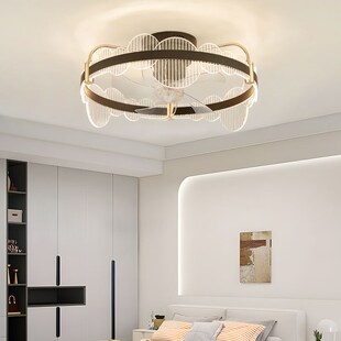 卧室风扇灯360度摇头吸顶现代简约智能电扇灯餐厅客厅一体吊扇灯