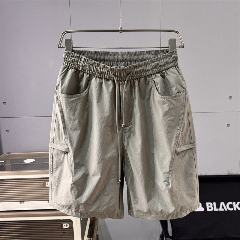 夏季薄款松紧腰短裤男立体剪裁纯色百搭沙滩裤时尚帅气速干五分裤,男装,短裤,淘宝优惠券,粉丝福利购,淘宝优惠卷