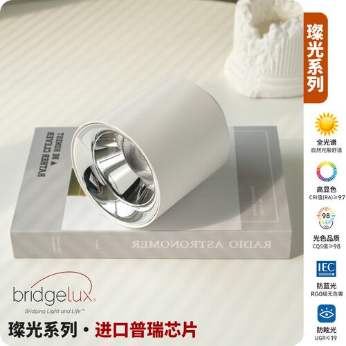 由灯记 明装射灯led长筒家用防眩射灯免开孔天花吸顶式卧室过道灯