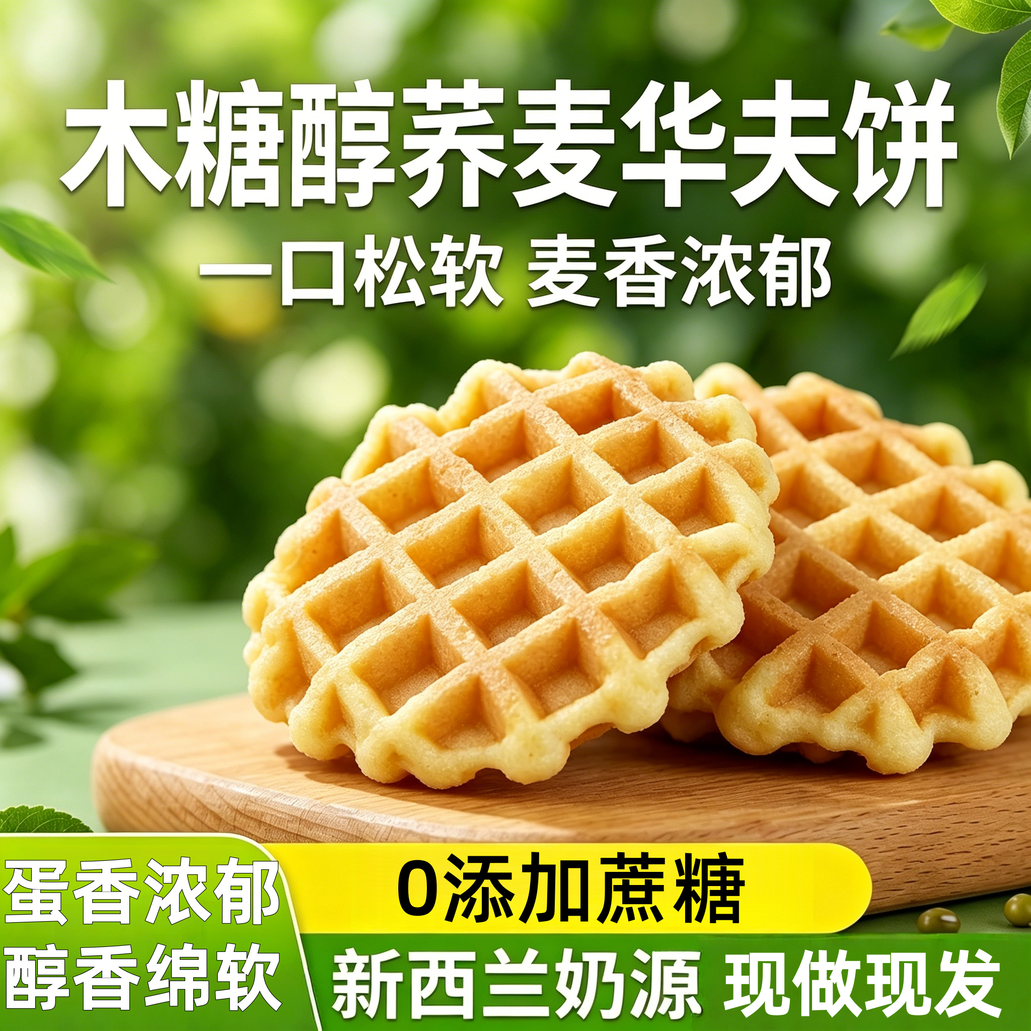 严选黄油华夫饼西式糕点官方旗舰店木糖醇无添加蔗糖儿童孕妇零食