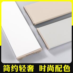 双轨滑轨导轨静音滑轮一体挂钩式 极简铝合金连体窗帘轨道盒顶装 杆
