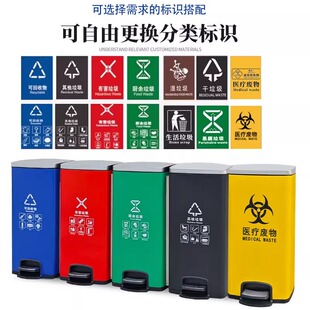 不锈钢医疗废物垃圾桶黄色盒医用垃圾收集污物筒实验室脚踏卫生桶