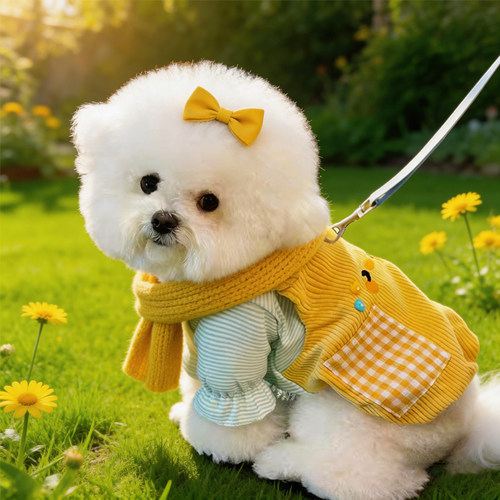狗狗衣服春夏季薄款假两件口袋卫衣防掉毛泰迪比熊小型犬专用