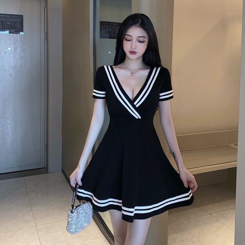 夜场上班衣服养生馆桑拿足浴按摩技师工作服女性感V领低胸连衣裙,女装/女士精品,连衣裙,淘宝优惠券,粉丝福利购,淘宝优惠卷