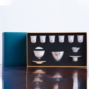 华祥苑茶具锦绣华章12头茶具套装功夫茶具组家用商务用泡茶杯组