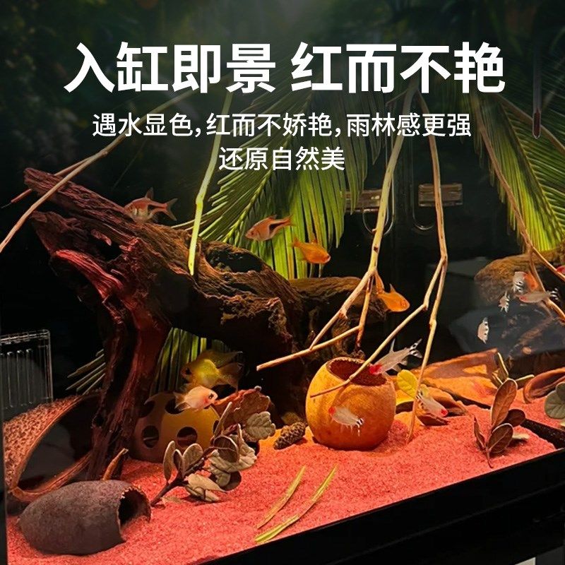 雨林沙鱼缸造景装饰底砂水草龟缸石英沙子溪流石头免洗专用小细沙