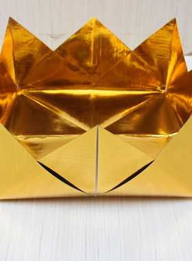 包邮12寸全金盆纸叠莲花盆手工折纸金箔纸 纸制用品