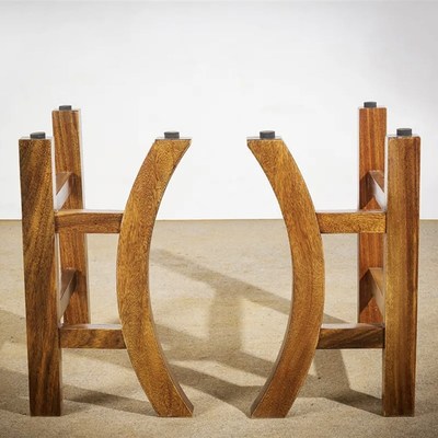 奥坎实木桌腿胡桃木茶桌桌腿茶板茶台餐桌书桌支架黑檀三脚架简约