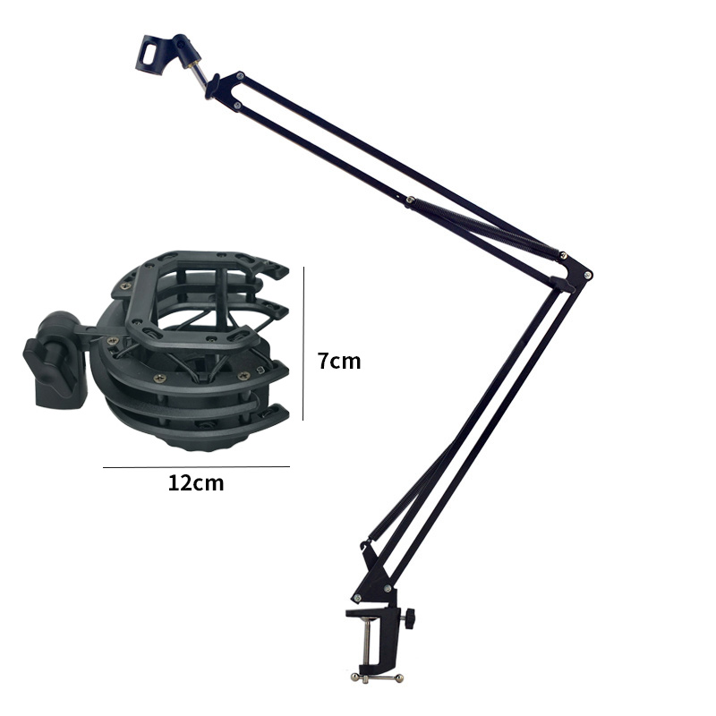 手机话筒麦克风台式悬臂支架架子桌面金属方麦莱维特防震架配件