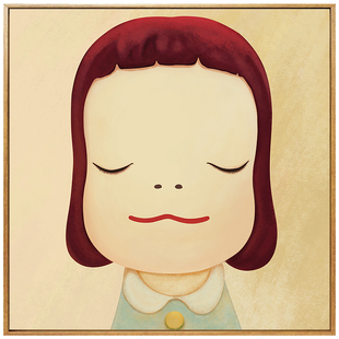 梦游娃娃卡通装饰画女孩儿童房儿童卧室挂画小清新奈良美智日式