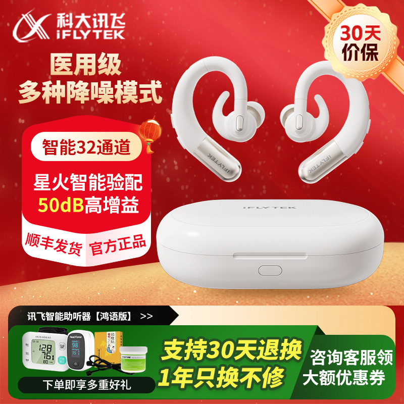 科大讯飞助听器鸿语版老年人耳聋耳背专用助听器无线隐形充电款