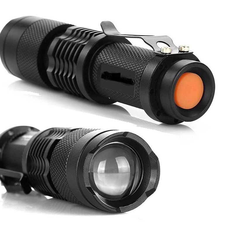 sk98手电强光微型手电筒 Q5 T6 LED 迷你变焦广角泛光 18650充电