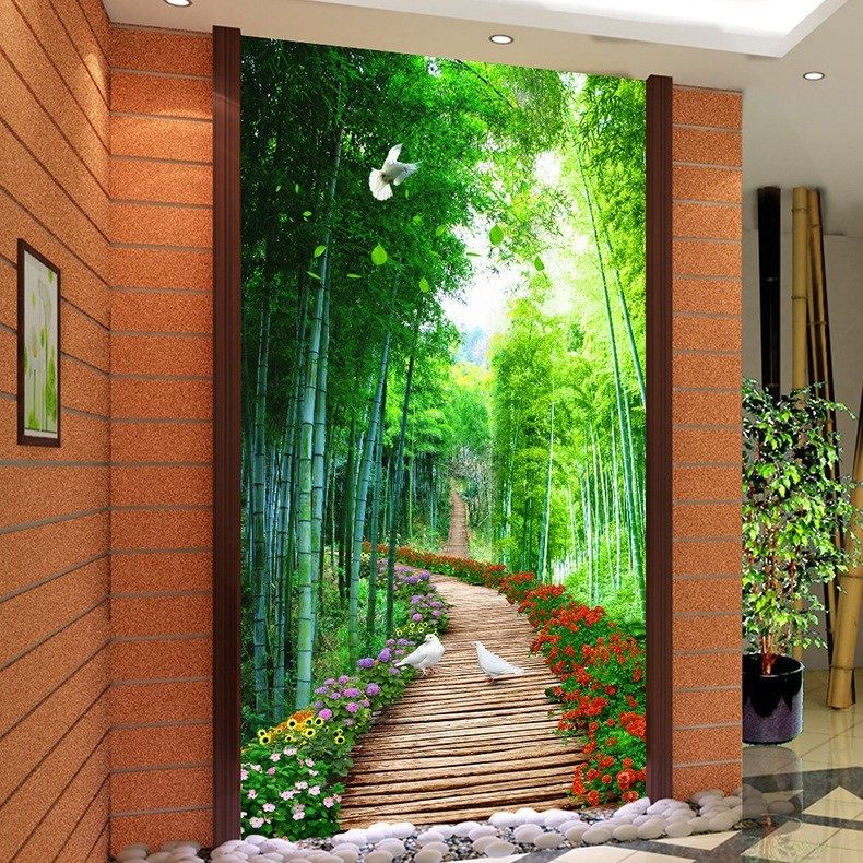 新款5d钻石画竖版阴林小路十字绣客厅欧式粘绣满钻贴钻画玄关手工