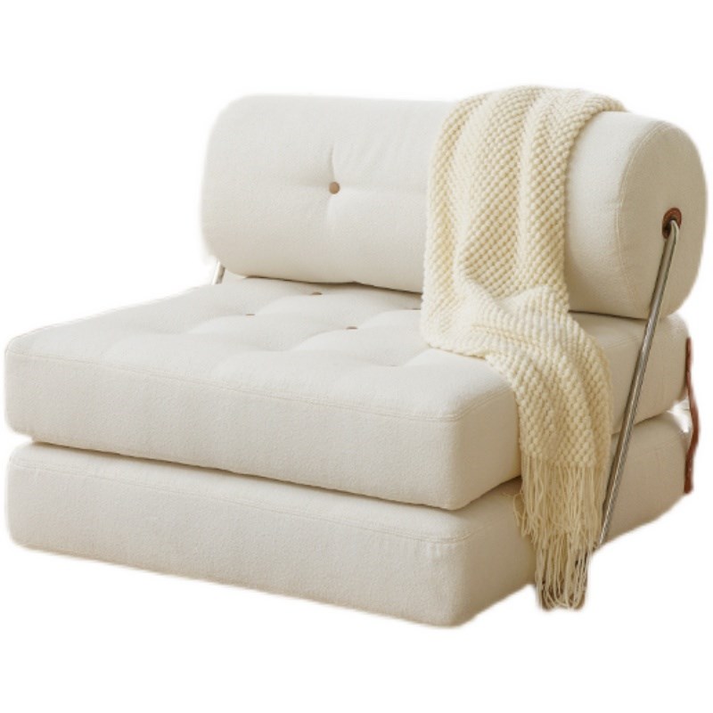 日式折叠懒人布艺沙发床可躺小户型客厅单人休闲椅豆腐块模块沙发