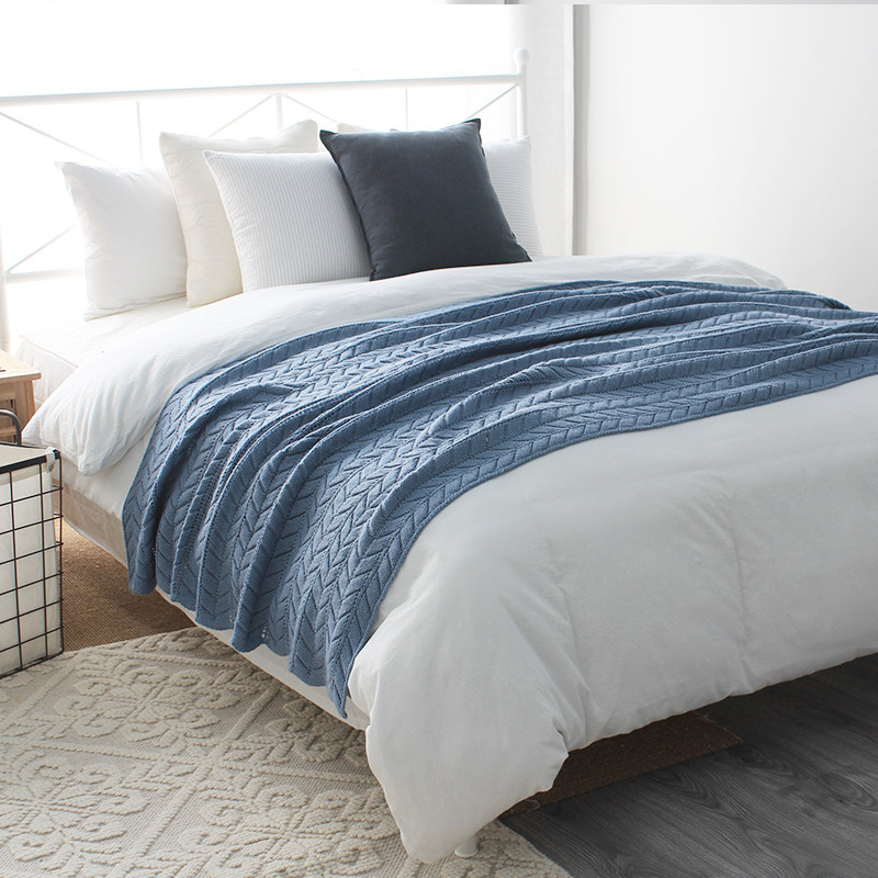 北欧风新款针织毯床尾巾沙发休闲毯样板房装饰毯包邮羊毛毯空调毯,床上用品,休闲毯/毛毯/绒毯,淘宝优惠券,粉丝福利购,淘宝优惠卷