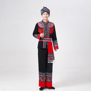 少数民族服装男士壮族瑶族舞蹈表演服男苗族彝族土家族演出服新款