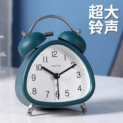 大音量小闹钟起床神器儿童简约卧室男孩学生专用桌面摆台式钟表