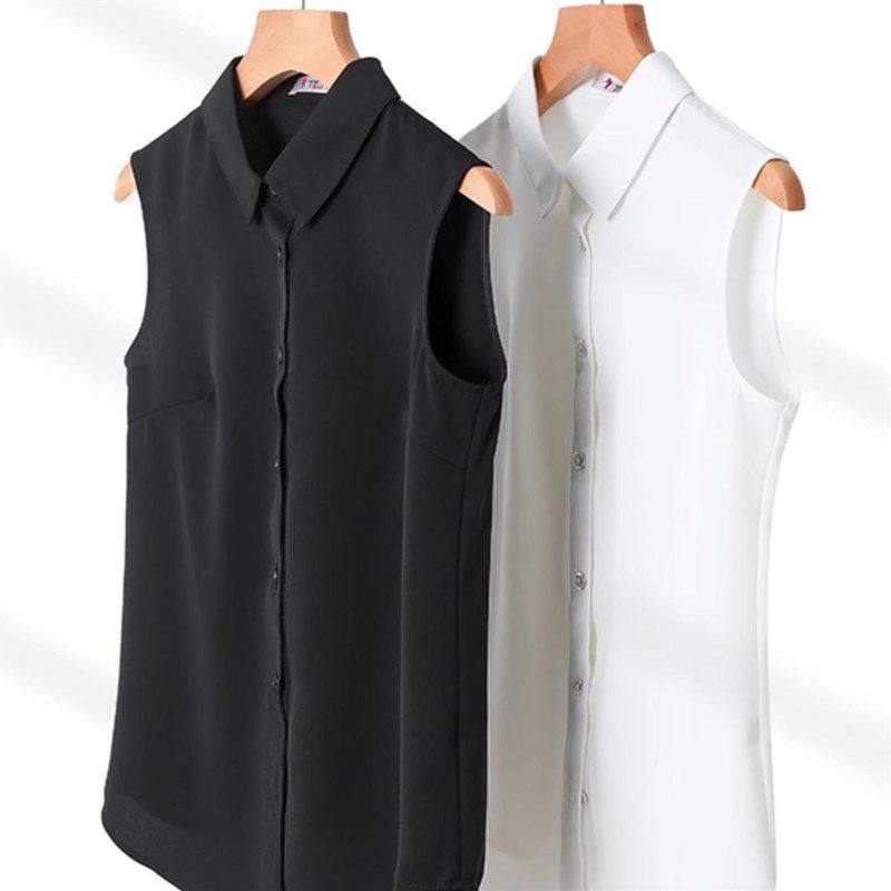 无袖衬衫女款内搭背心2024秋冬中长款大码叠穿无袖早春百搭打底衫,女装/女士精品,衬衫,淘宝优惠券,粉丝福利购,淘宝优惠卷