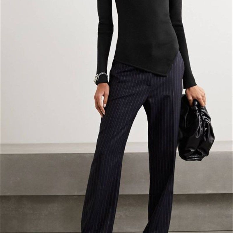 精致女人一定要舒服适垂感全里料条纹西裤柔软挺拔显瘦有型女裤特
