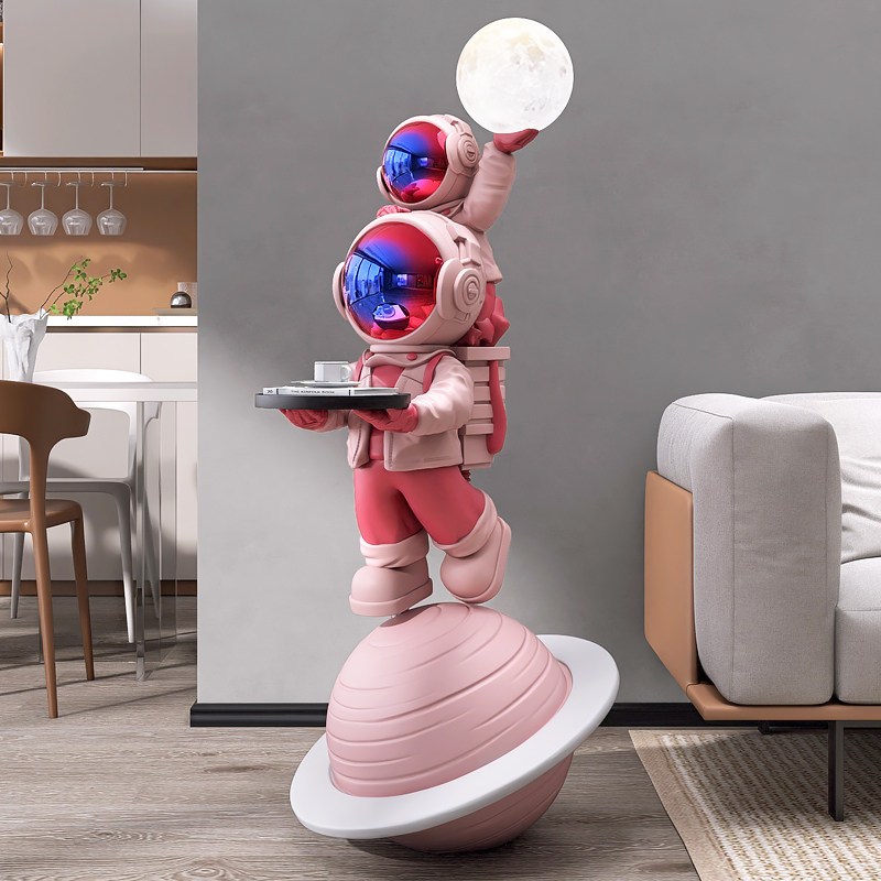 太空人摆件落地灯客厅电视柜沙发边几太空人家居饰品搬家乔迁礼物