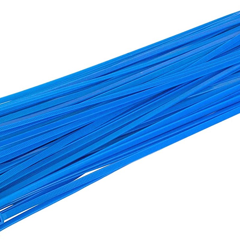 蓝色扎带尼龙束线带扎线带捆绑卡扣强力自锁式彩色尼龙扎带4*200