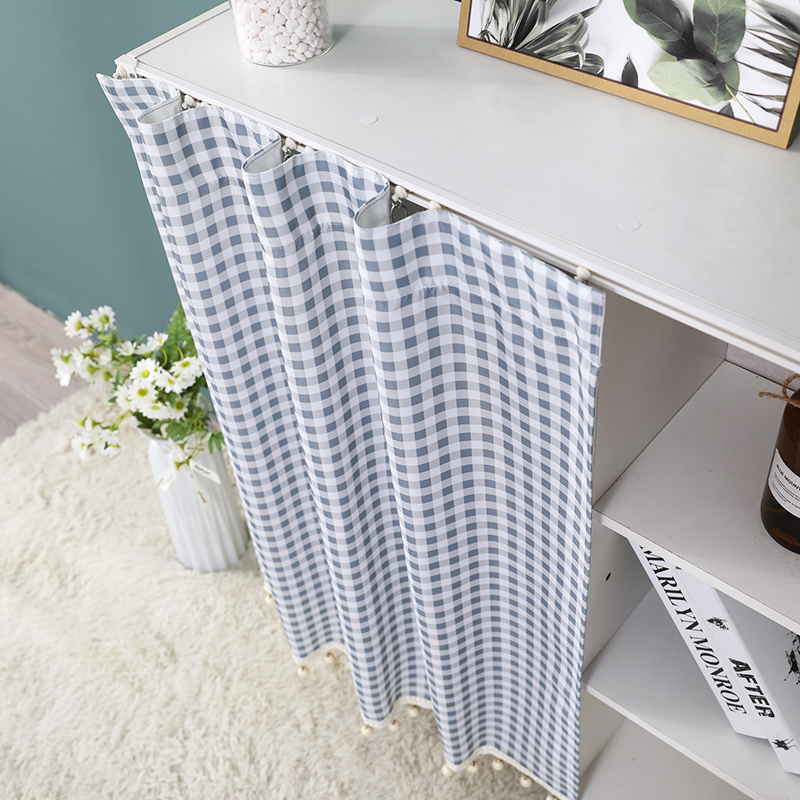 橱柜免打孔遮丑帘自粘可移动防水遮挡帘厨房柜子门帘鞋柜衣柜防尘