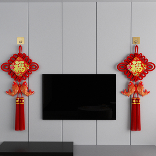 中国结挂钩福字客厅大号平安挂饰玄关入户门背景墙新装饰专用粘钩