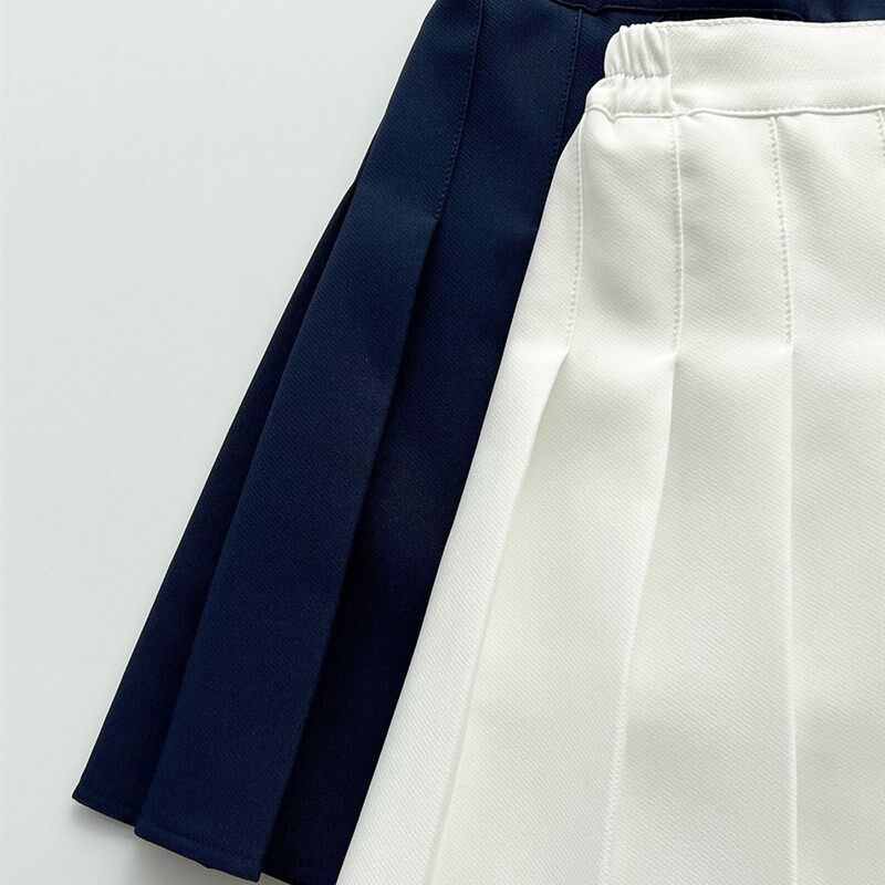 5岁女孩春季短裙白色Jk可爱短裙2024小女孩学院风百褶裙时尚