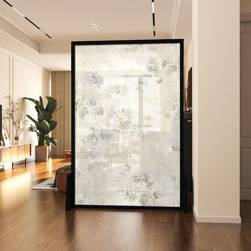 美式欧式实木屏风隔断装饰客厅玄关酒店艺术花卉抽象定制移动座屏