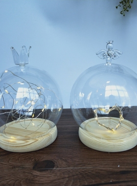 15球形防尘展示宝宝手脚手模发光玻璃展示罩家居摆件宝宝周岁礼物