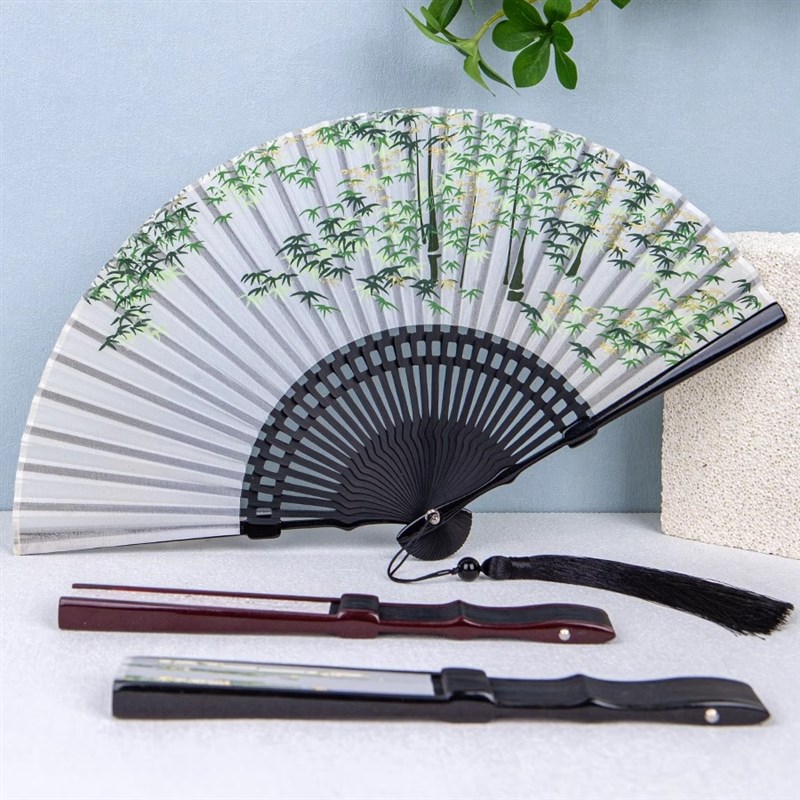 丝艺堂中国风镂空丝绸女式古风折扇子日式古典小随身樱花礼品扇