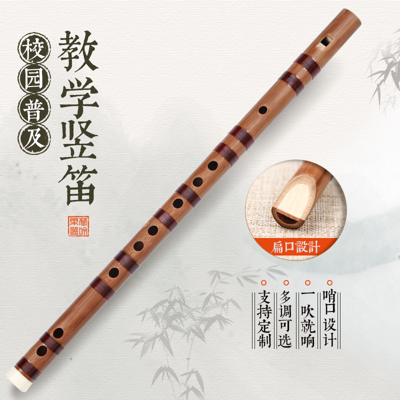 楚吟 顺笛扁嘴竖笛6孔学生六FG调专业教学无膜孔初学简单易学乐器