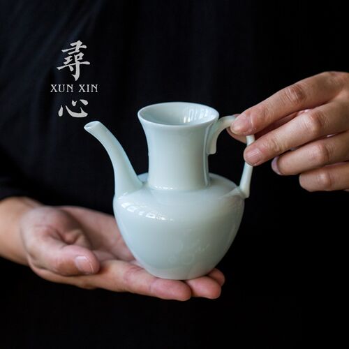 寻心 湖田窑影青公道杯中式陶瓷分茶器茶海家用泡茶茶道茶具配件