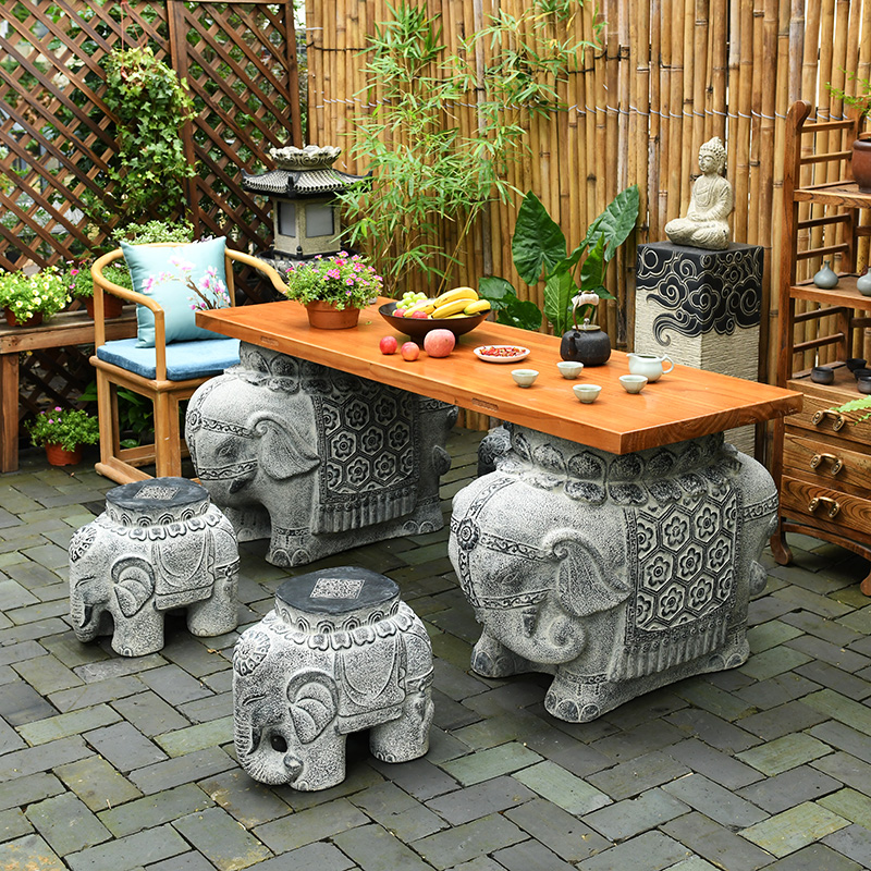 中式餐台脚禅意茶桌子腿大板支架茶台茶几底座实木板桌脚支撑架