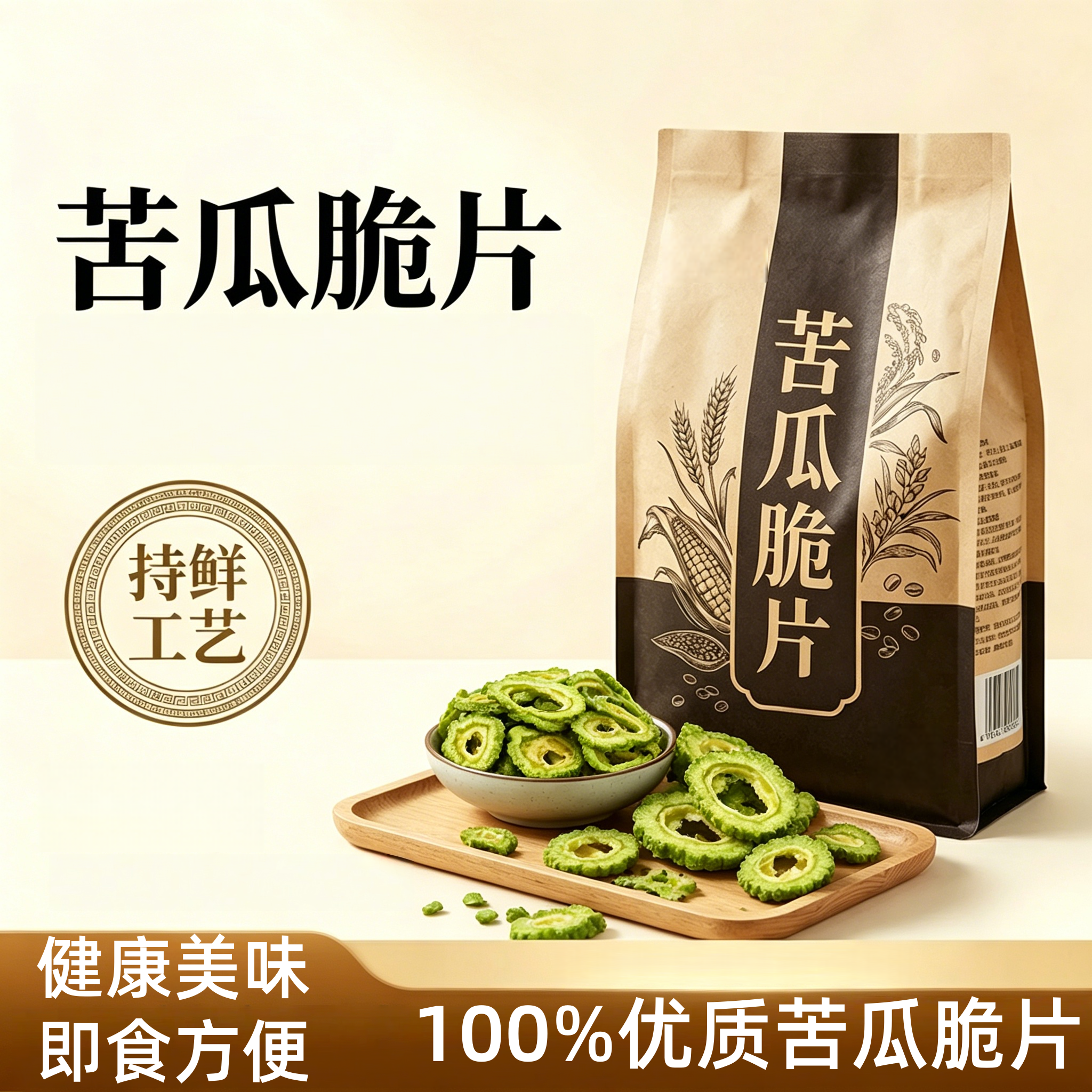 央妈精选苦瓜脆片即食无添加无糖零食无添加果蔬脆脱水蔬菜干健康