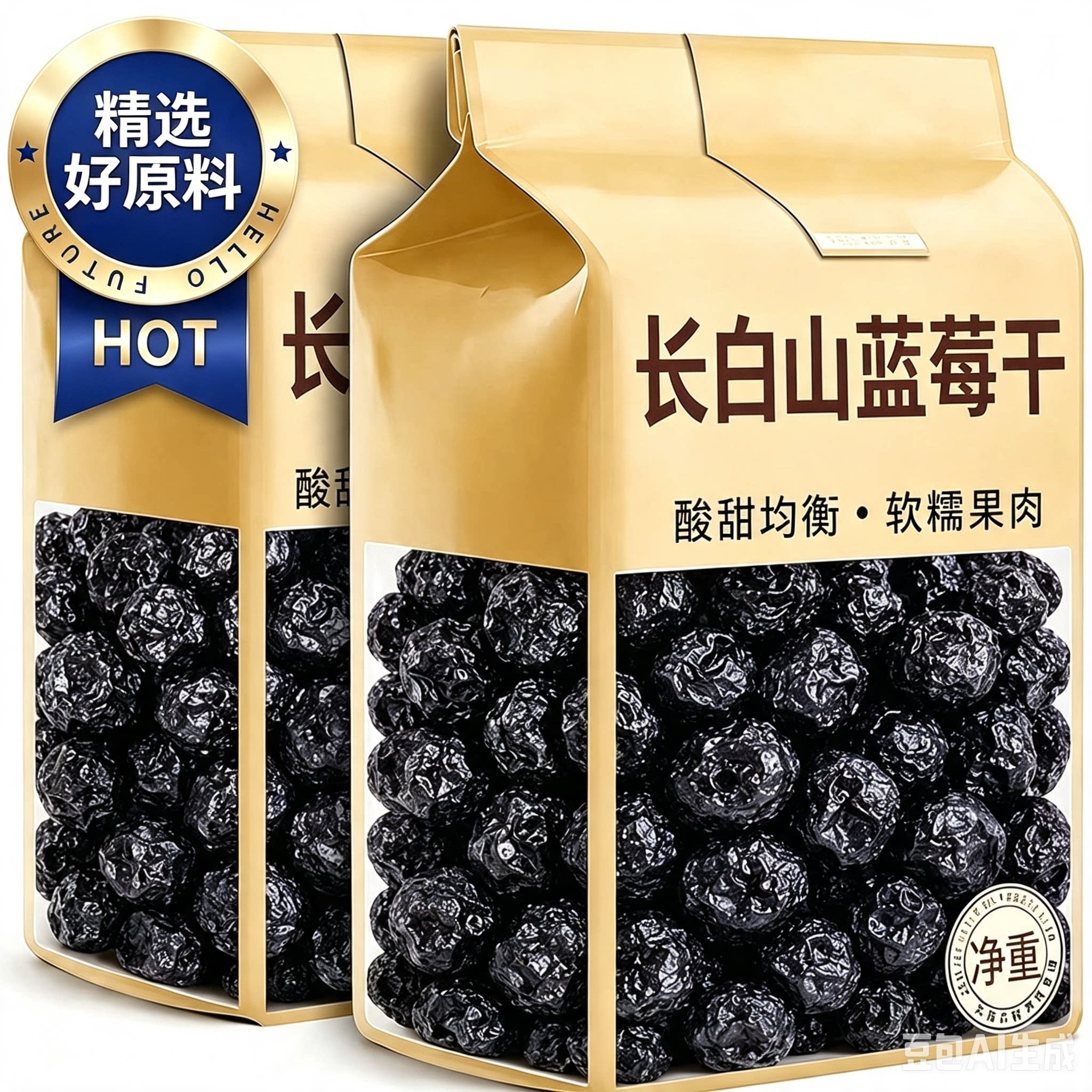 央妈严选长白山蓝莓干无糖无添加官方旗舰店独立包装大兴安岭野生