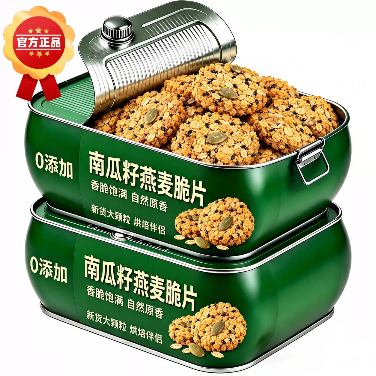 南瓜籽燕麦脆片无糖精谷物全粗粮适合早上吃饼干糖尿人专用旗舰店