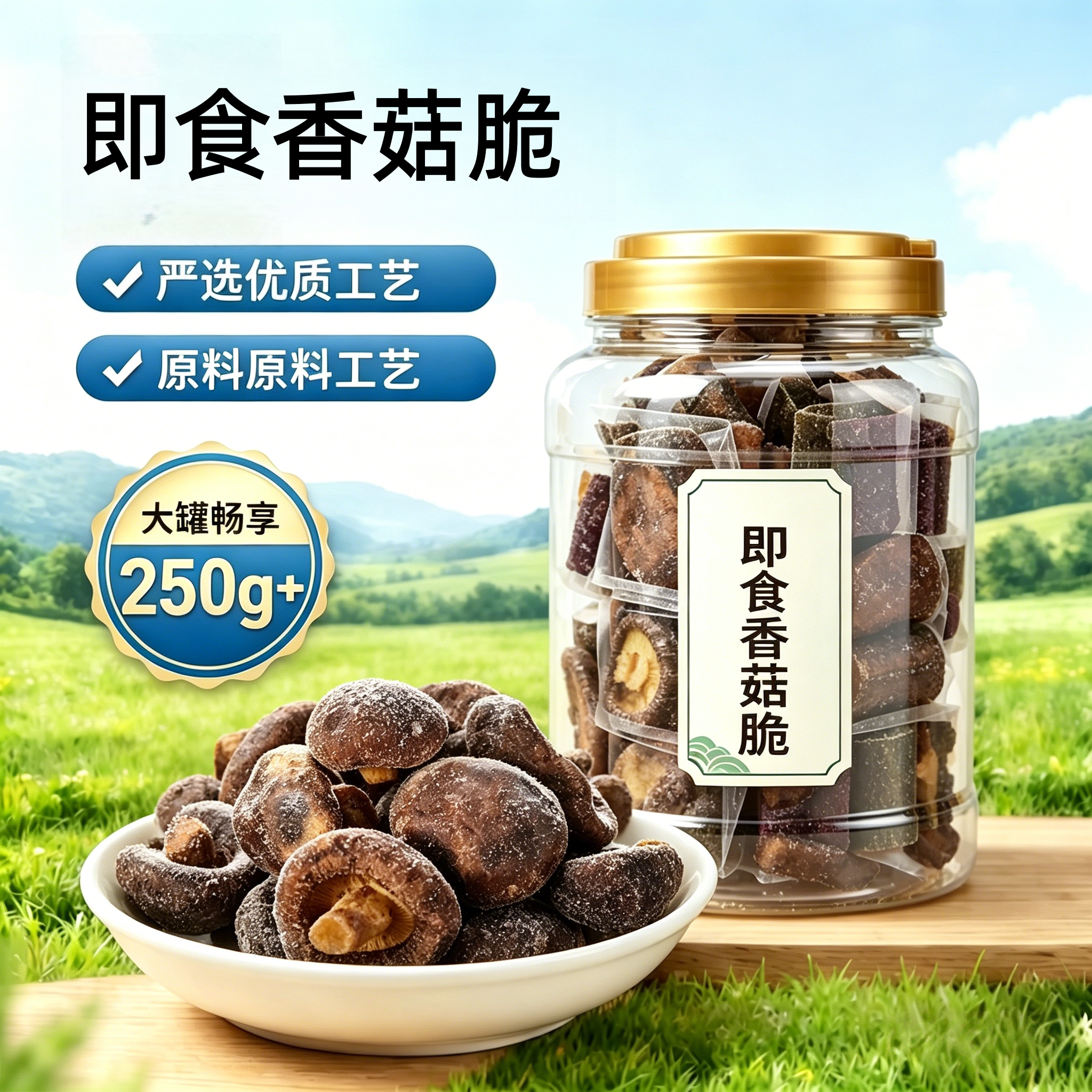 农科院黑松露香菇脆即食香菇脆零食非油炸蔬菜干蘑菇片脱水果蔬脆