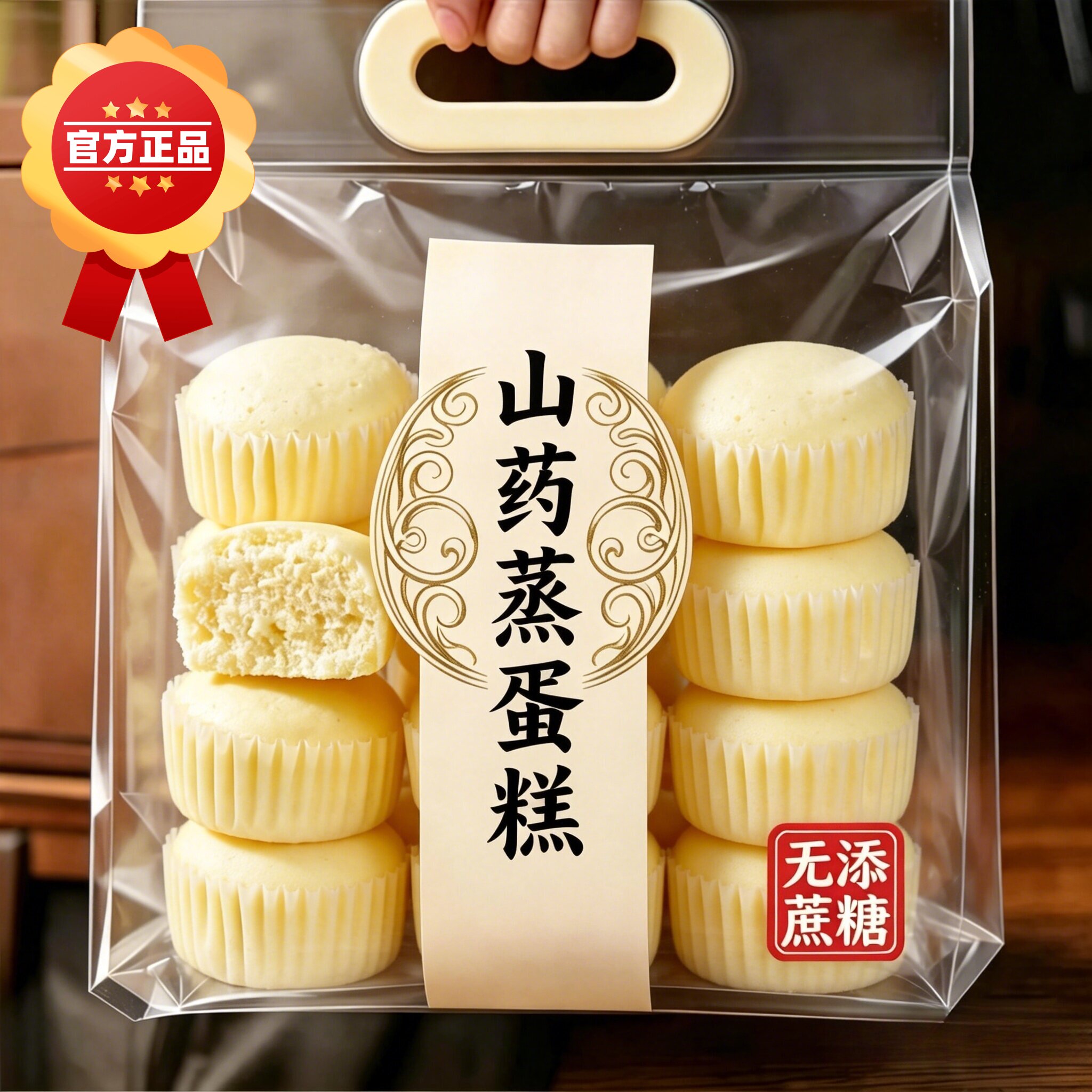 山药蒸蛋糕无加蔗糖早餐面包糕点心代餐办公室下午茶零食整箱批发