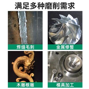 新款活柄百叶轮打磨头6mm抛光轮砂纸直I磨机40百页沙纸圈内孔沙皮