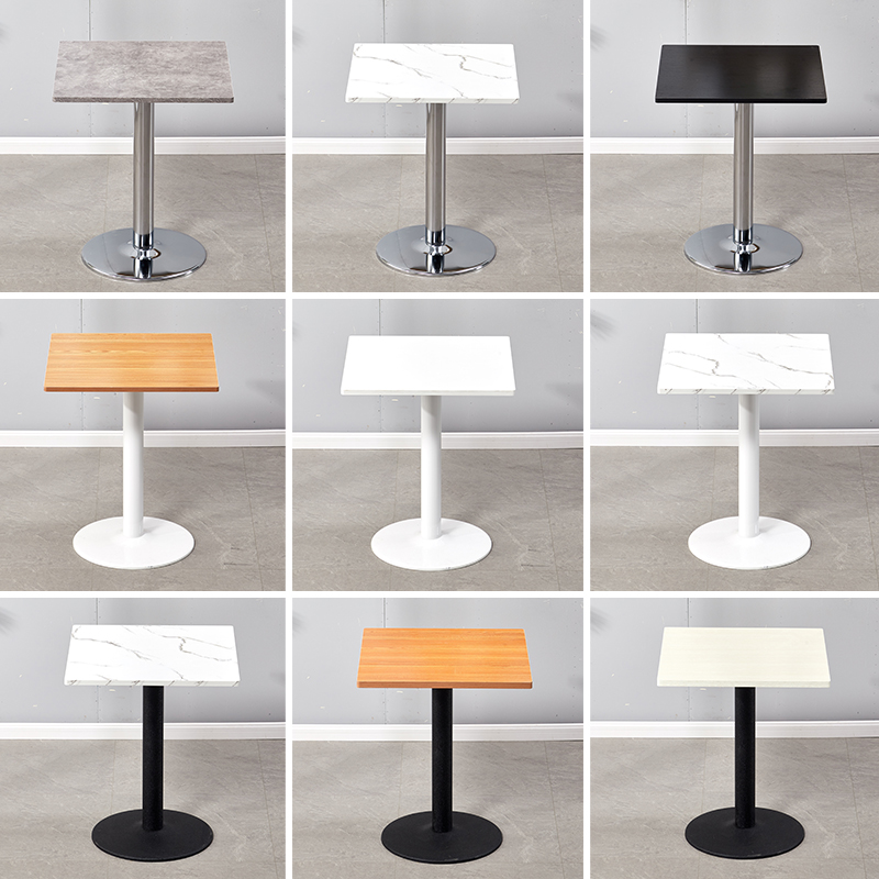 简易小方桌子休闲白色小圆桌会客接待圆形简约洽谈咖啡奶茶店桌椅