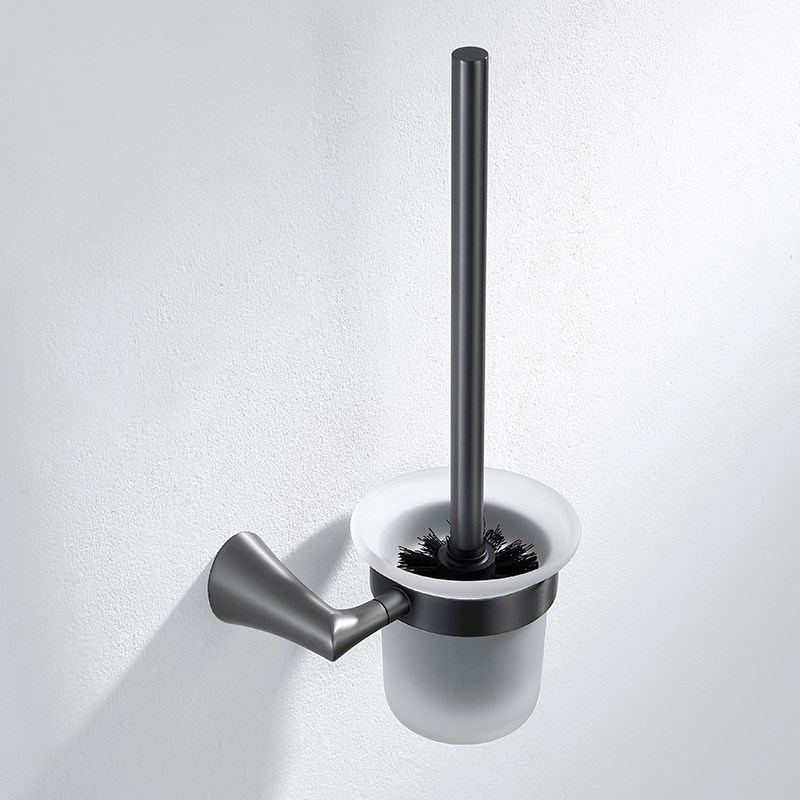 德国枪灰色304不锈钢卫u生间免打孔厕所刷架马桶刷桶杯浴室五金挂