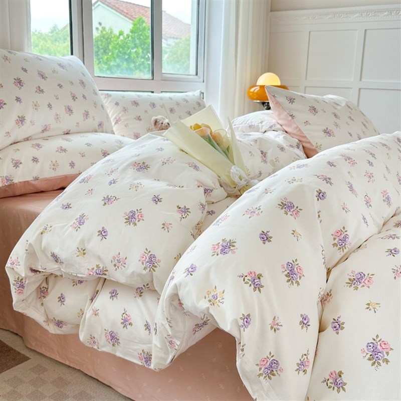 全棉床单四件套1j00纯棉被套2米x2米3被套春秋三件套纯棉床上用品