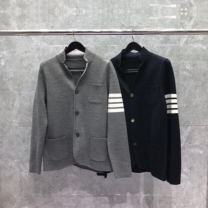 tb毛衣开衫秋冬季针织外套男羊毛西装G羊毛翻领夹克短款加厚外穿