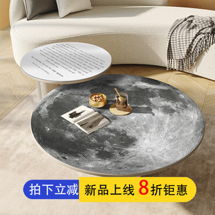 现代简约月球圆形茶几垫布皮革圆桌布pvc防水防油免洗小圆桌垫子